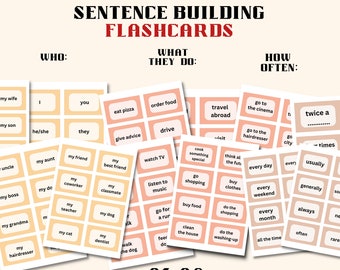 Sentence Building Flashcards for ESL Learners, Practice the Tenses and Develop Your Speaking Skills
