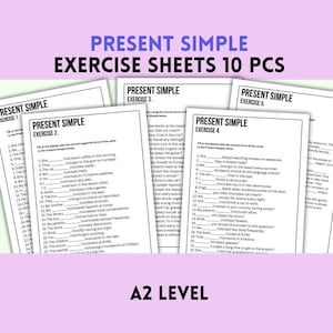 Présentation d'exercices simples : pratique de la grammaire A1 A2 (téléchargement PDF)
