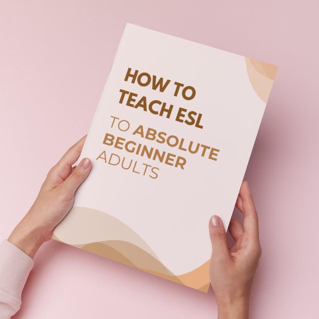 How to Teach ESL to Adult Beginners EBOOK + Free PDF Resources for New ...