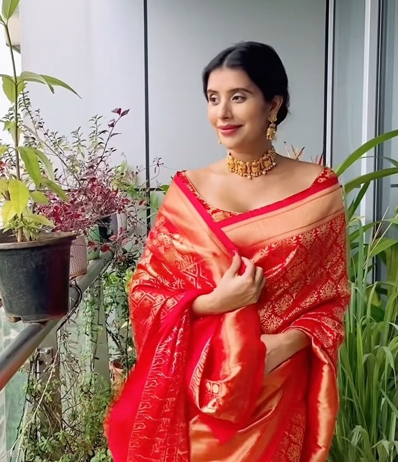 Pure Silk Red Saree for Karwachauth New 