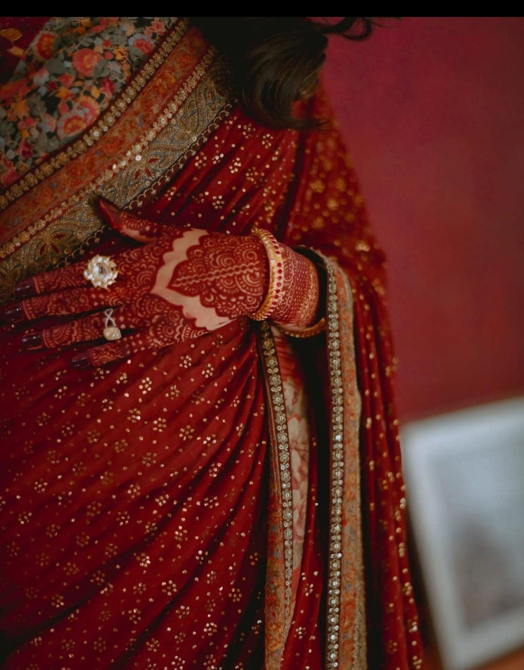 Huge Sabhyasachi Inspired Red BRIDAL Saree for Newly Wed - Etsy