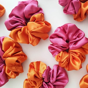 Pink and Orange Oversized Scrunchie
