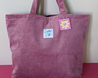 Weekend Corduroy Tote bag ~ Dusky Pink
