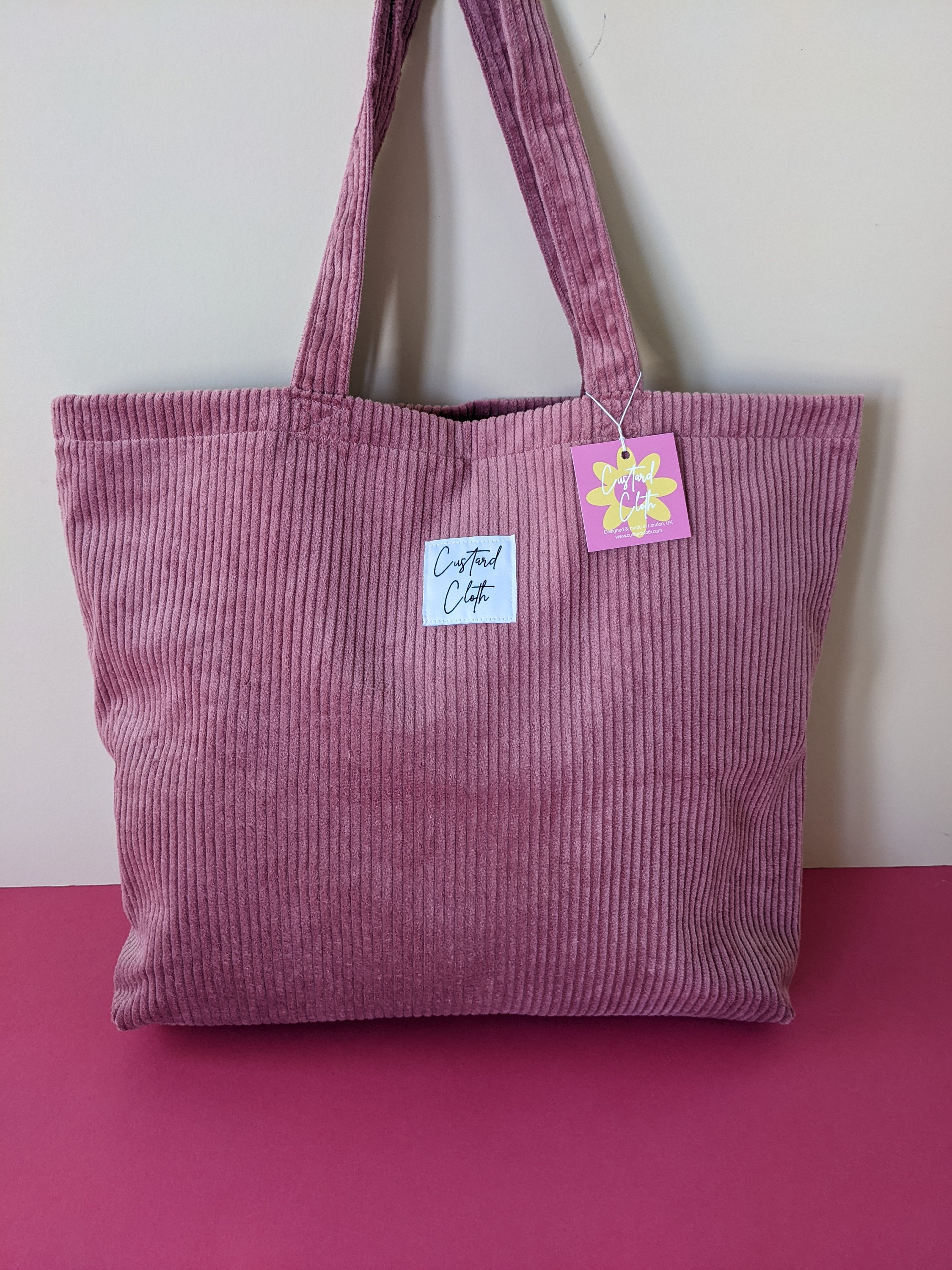 Weekend Corduroy Tote Bag Dusky Pink Etsy Canada