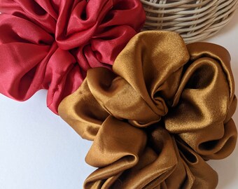 Satin Oversized Scrunchie ~ Made using 70s Vintage Fabric