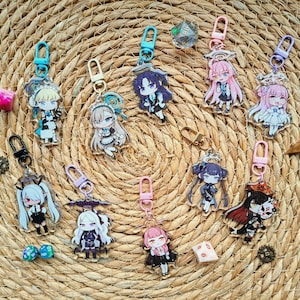 Blue Archive 2,5 &quot;doppelseitige Glitter Epoxy Anhänger (Hina, Iori, Aru, Yuuka, Toki, Asuna, Wakamo, Kisaki, Mika, Hoshino)