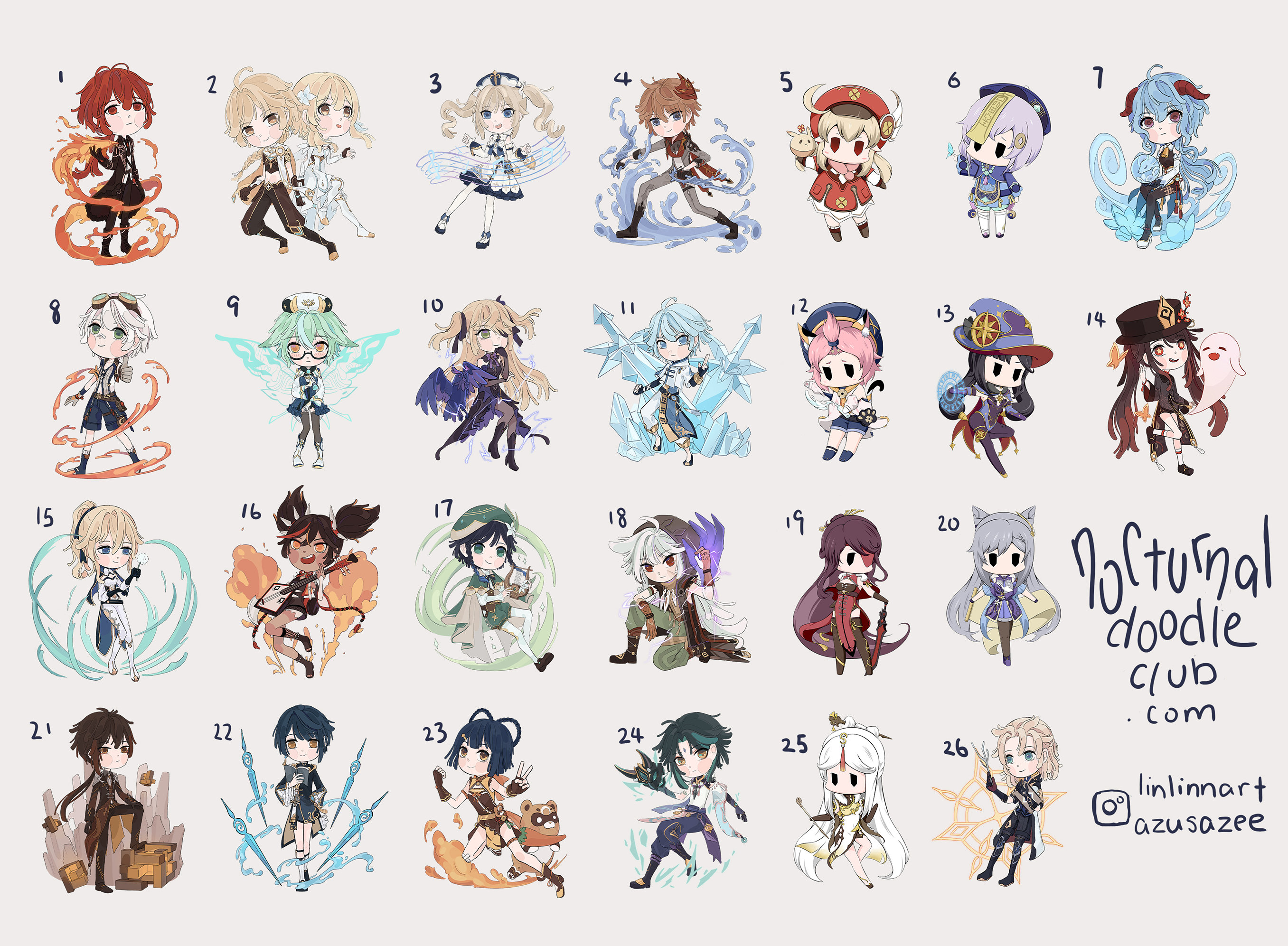 Genshin Impact 2.5 Charms All playable characters | Etsy