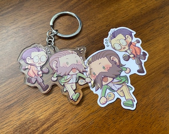 Disco Elysium 2.5&quot; Charm and  3&quot; Sticker