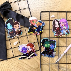Stickers holographiques de 9 cm pour Critical Role Couple (Dorym, Imodna, Shadowghast, Fjorester, Frida FCG)