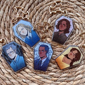 Interview with the vampire (iwtv) 2.5&quot; Double Sided Glitter Epoxy Charms (Daniel, Claudia, Lestat, Louis, Armand)