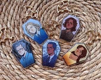 Interview with the vampire (iwtv) 2.5&quot; Double Sided Glitter Epoxy Charms (Daniel, Claudia, Lestat, Louis, Armand)