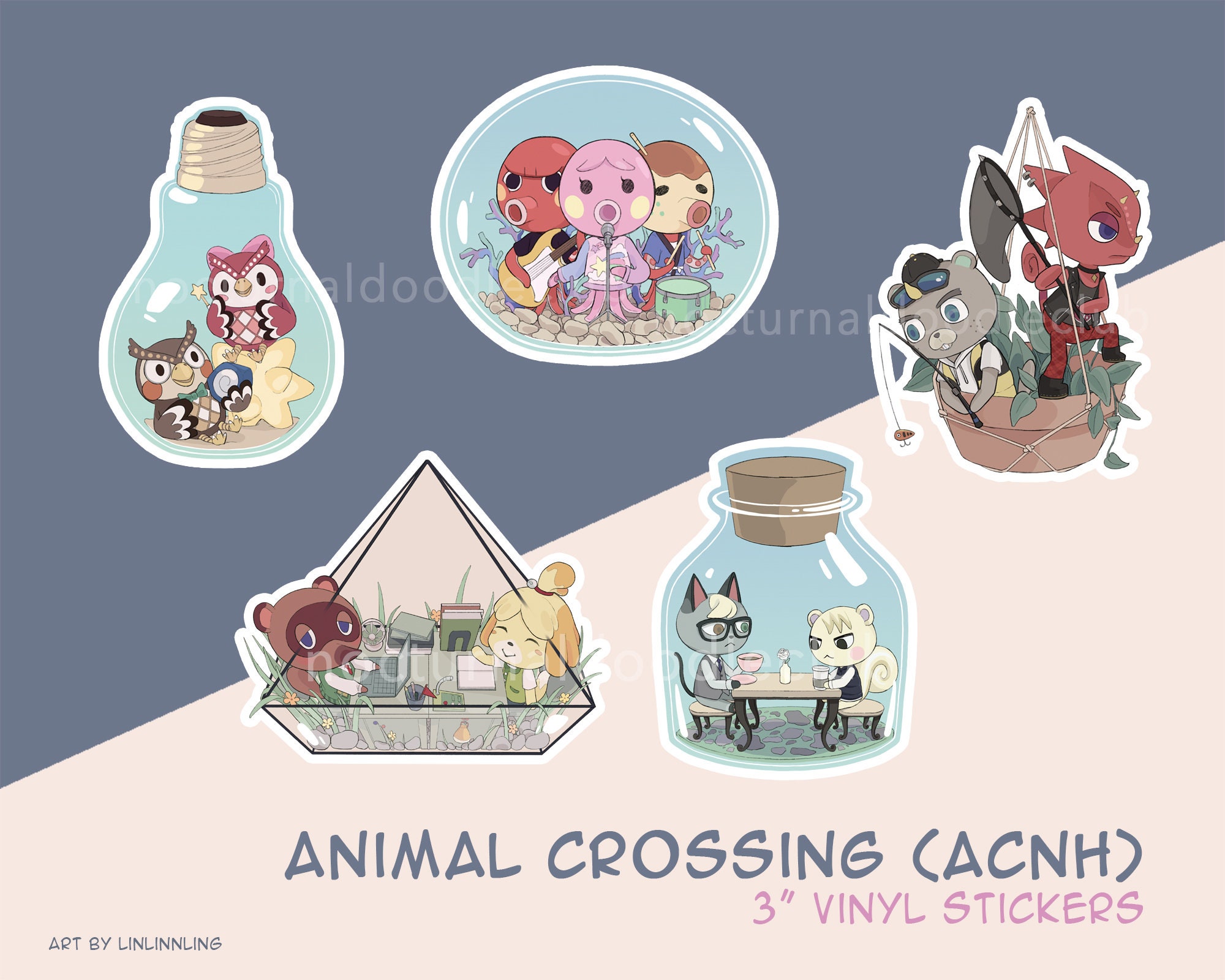Animal Crossing New Horizon Acnh Npc Villager Vinyl Etsy Animal Crossing New Horizon Acnh Npc Villager Vinyl Etsy