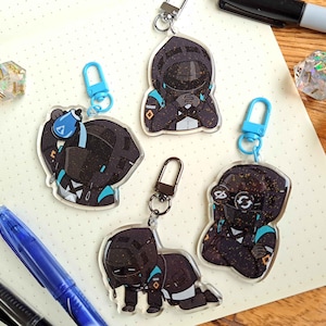 Arknights 2.5&quot; Double Sided Glitter Epoxy Charms (Doctor)