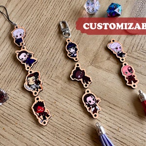 BG3 1.5 inch Wood Connecting Charms (customizable) Astarion, Shadowheart, Gale, Lae’zel, Karlach, Wyll, Halsin, Minthara, Minsc