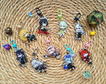 Arknights Glitter Epoxy Charms, Anime Keychains