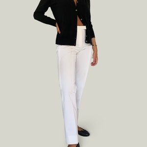 Prada White Straight Leg Tailored Trouser