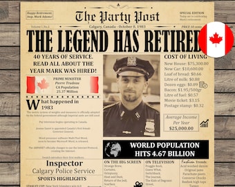Retirement Newspaper, Retirement Gifts For Men Or Woman, Retirement Card For Her Or Him, Retirement Poster For Colleague, Farewell Decor