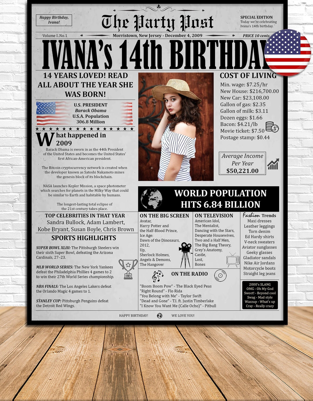 14th-birthday-card-back-in-2009-newspaper-personalized-etsy
