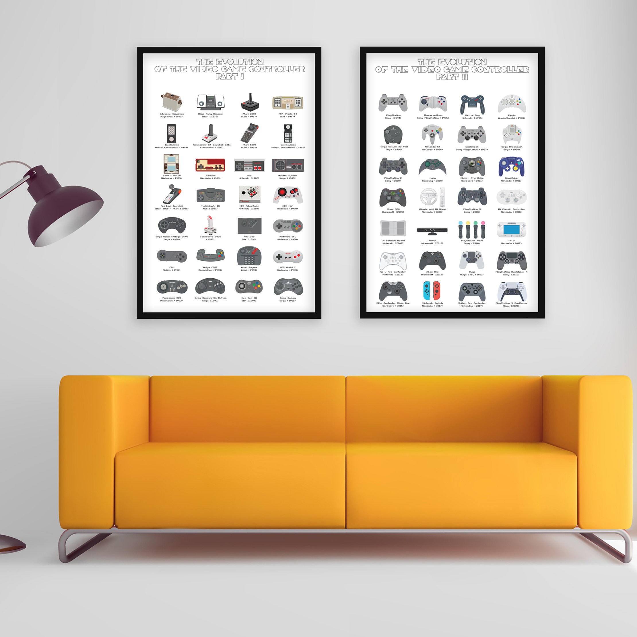 Video Game Controller Evolution Poster Birthday Gift for Etsy