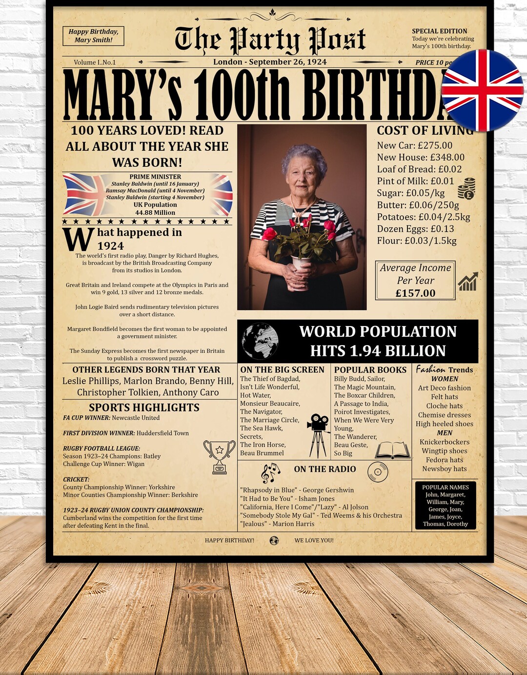 100th Birthday Welcome Sign With Photos, Look Whos 100, Now And Then Poster, Birthday Celebration Decorations, Printable Template, Elegant