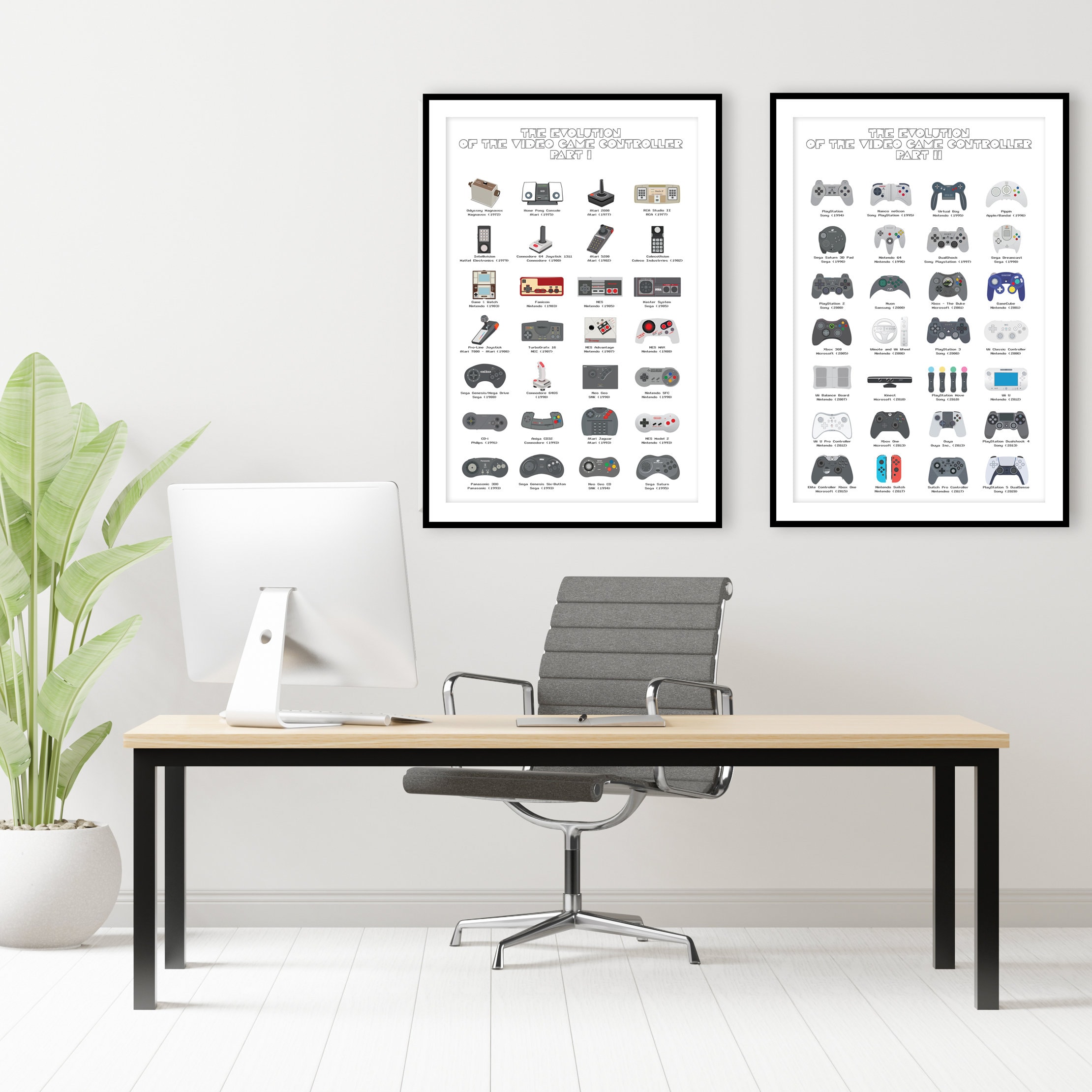 Video Game Controller Evolution Poster Birthday Gift for Etsy