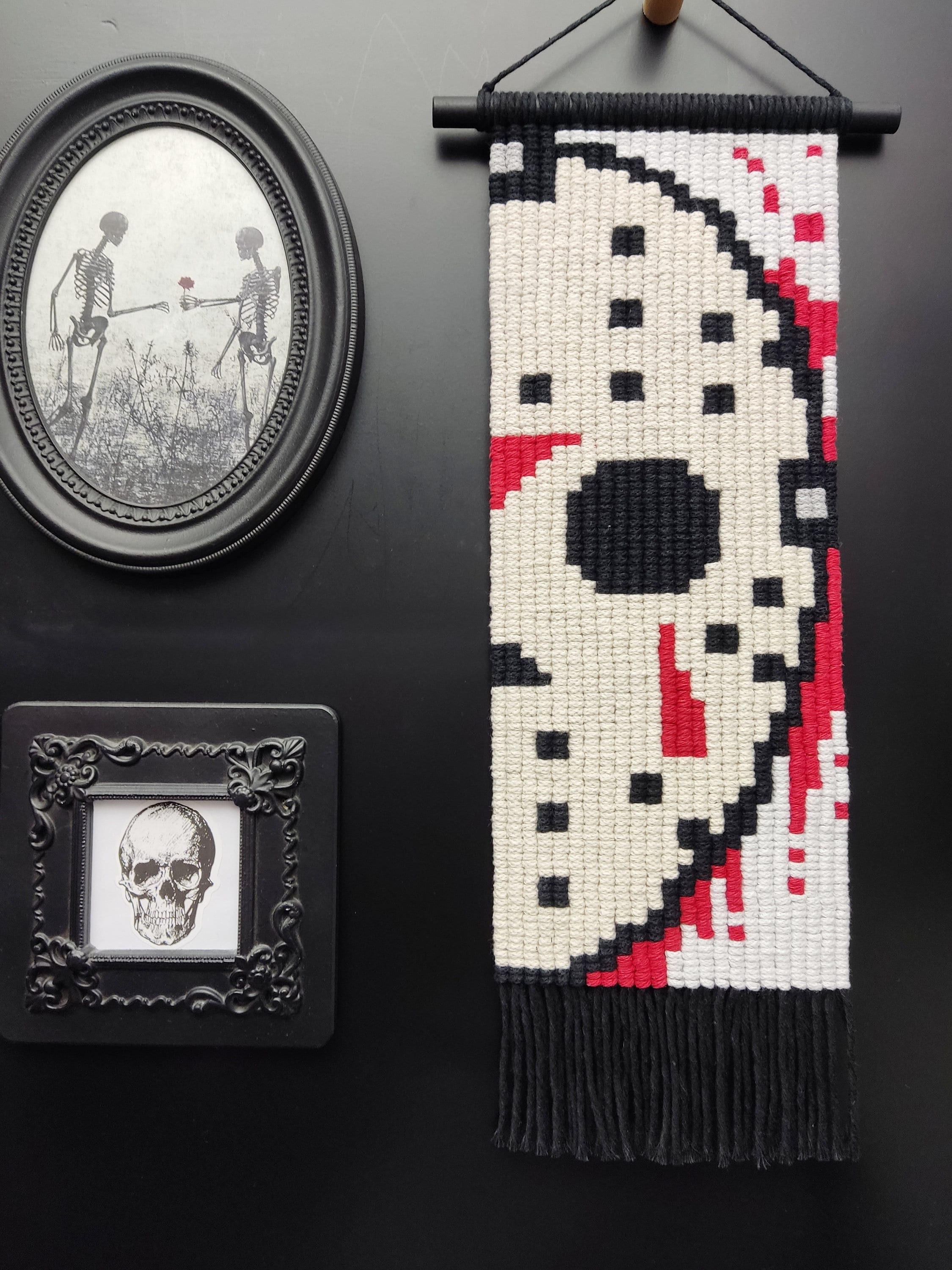 Horror macrame wall hanging, horror home decor, horror gift, horror decoration, horror movie