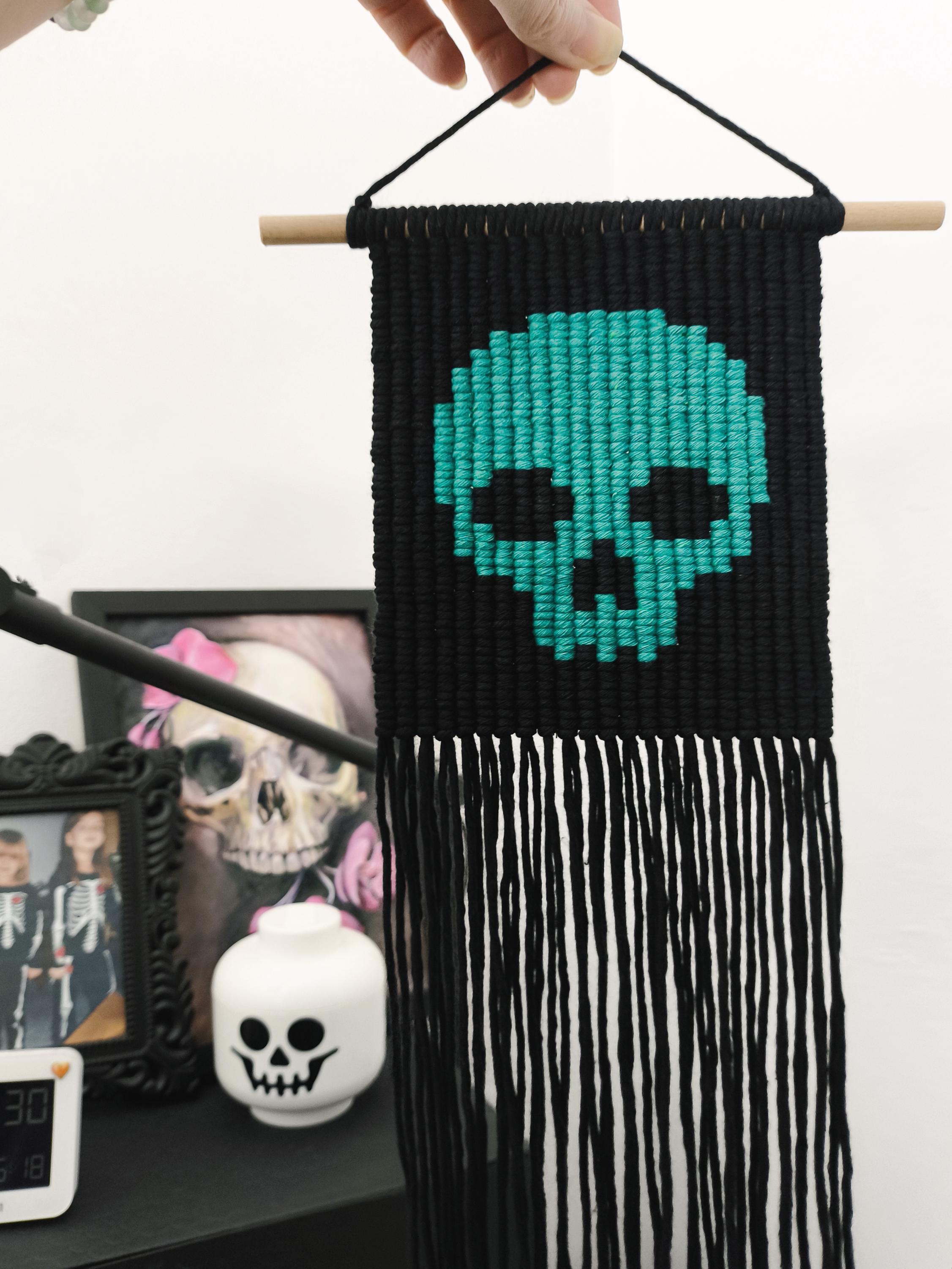 Ymxygz Makramee Wandbehang Halloween - Menschliches Skelett Dekoration In 30x105cm