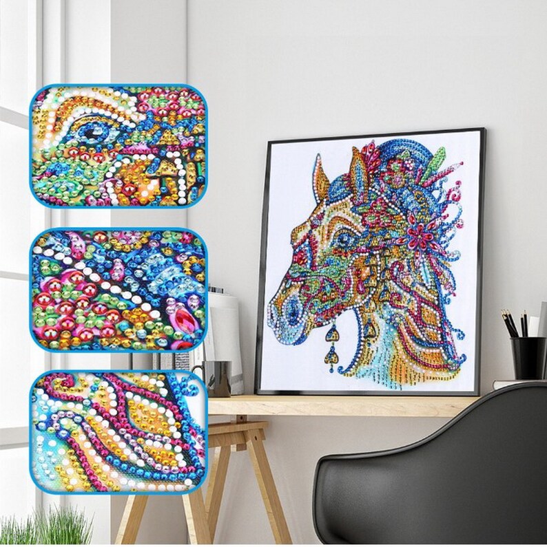 11.81x11.81 Horse Diamond Painting kit Special Shaped | Etsy