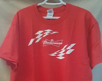 Budweiser Vintage T Shirt - versiegelt - groß - Flow und luftige L - Bier Swag - Logo - Bier - Classic - rot - Rexall Edmonton Indy
