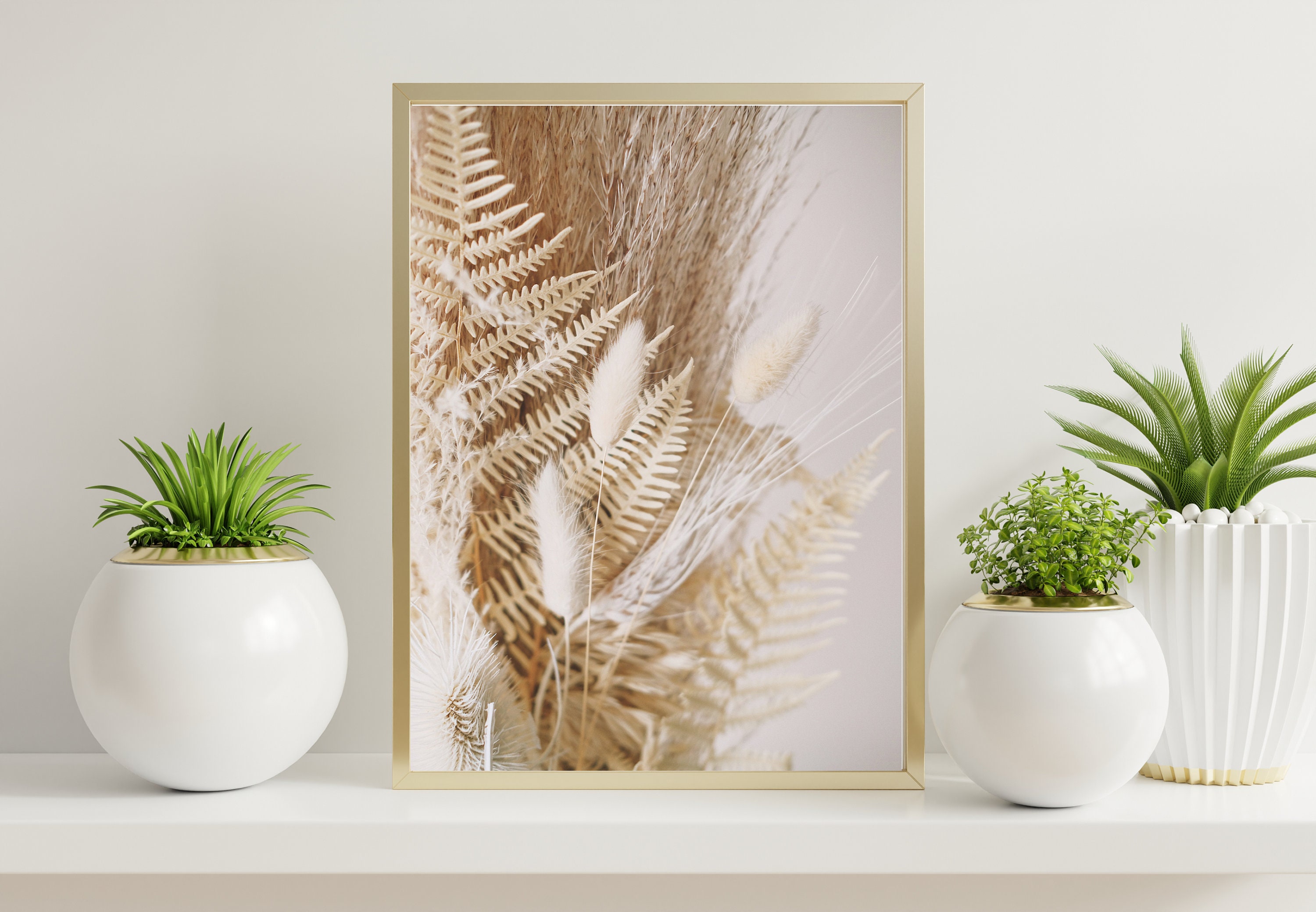 Pampas Grass Print Modern Home Decor Pampas Wall Art Beige Etsy
