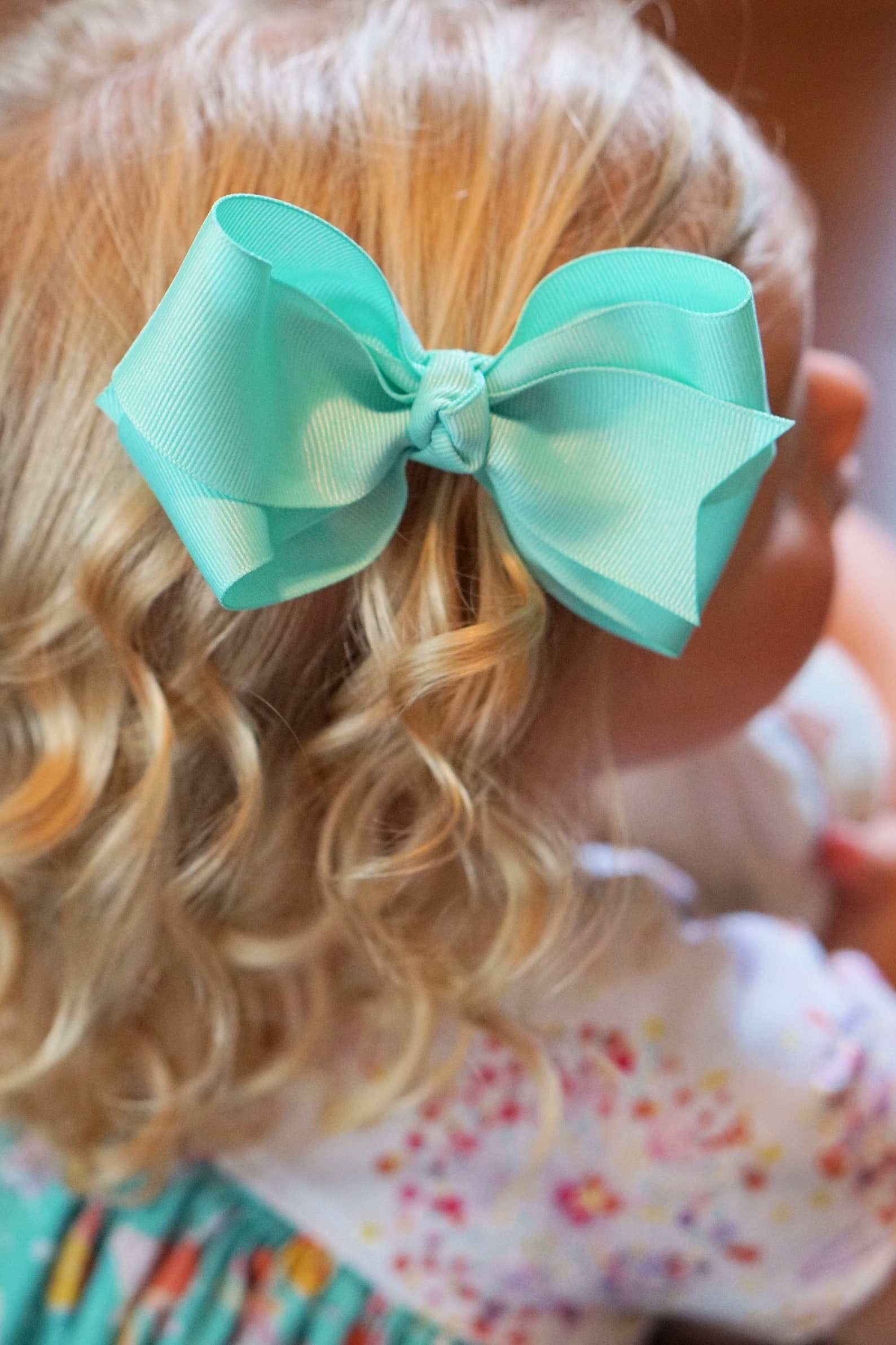 Aqua Hair Bow Blue Hair Bow Ribbon Bows 5 Inch Bows Bows Etsy UK