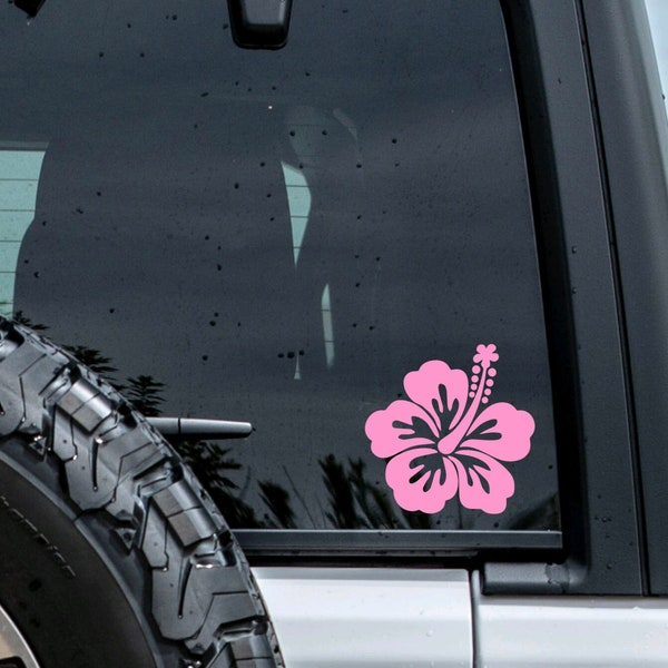 Hibiscus Decal, Floral Decal for Car, Tropical Flower Decal, Car Sticker Vinyl, Laptop Sticker