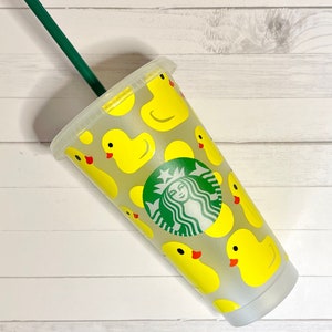 Rubber ducky straw topper yellow fits Stanley