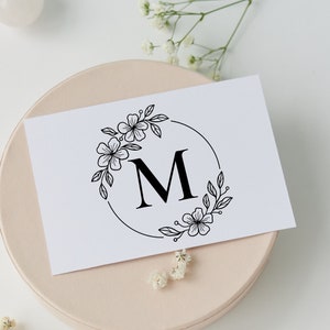 Vinyl Initial Decal, Floral Monogram Decal, Single Letter Monogram Decal, Vinyl Initial Sticker, Tumbler Decal, Laptop Decal, Cute Decal Her