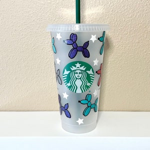 Balloon Dog Starbucks Cup, Balloon Dog Cup, Dog Starbucks Cup, Personalized Starbucks Cup, Balloon Animals Gift, Personalized Gift for Her image 1