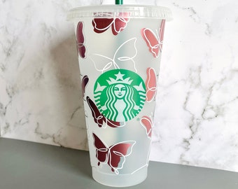 Butterfly Starbucks Cup,  Personalized Butterfly Cup, Preppy Starbucks, Butterfly Tumbler, Personalized Starbucks Cold Cup, Butterfly Gifts