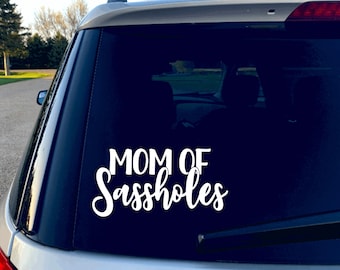 Mom of Sassholes Decal, Funny Mom Decal, Car Decals for Mom, Personalized Mom Decal, Cute Mom Sticker, Gift for Mom, Cute Car Decals for Her