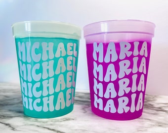 Color Changing Stadium Cup Personalized, Custom Bachelorette Party Cup Favors, Wedding Cup Gifts, Birthday Party Favor, Girls Weekend Cups
