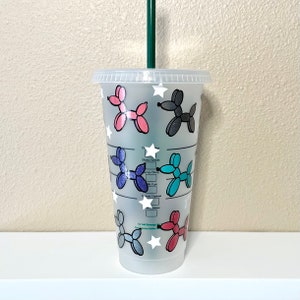 Balloon Dog Starbucks Cup, Balloon Dog Cup, Dog Starbucks Cup, Personalized Starbucks Cup, Balloon Animals Gift, Personalized Gift for Her image 3