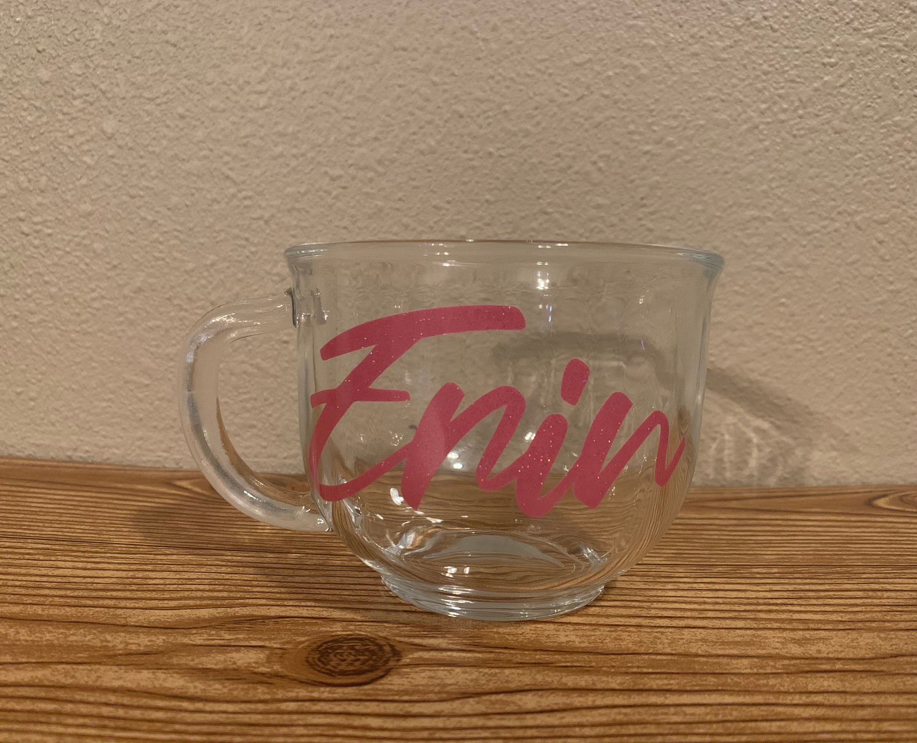 Personalized Clear Glass Mug Glass Mug With Name Clear Etsy