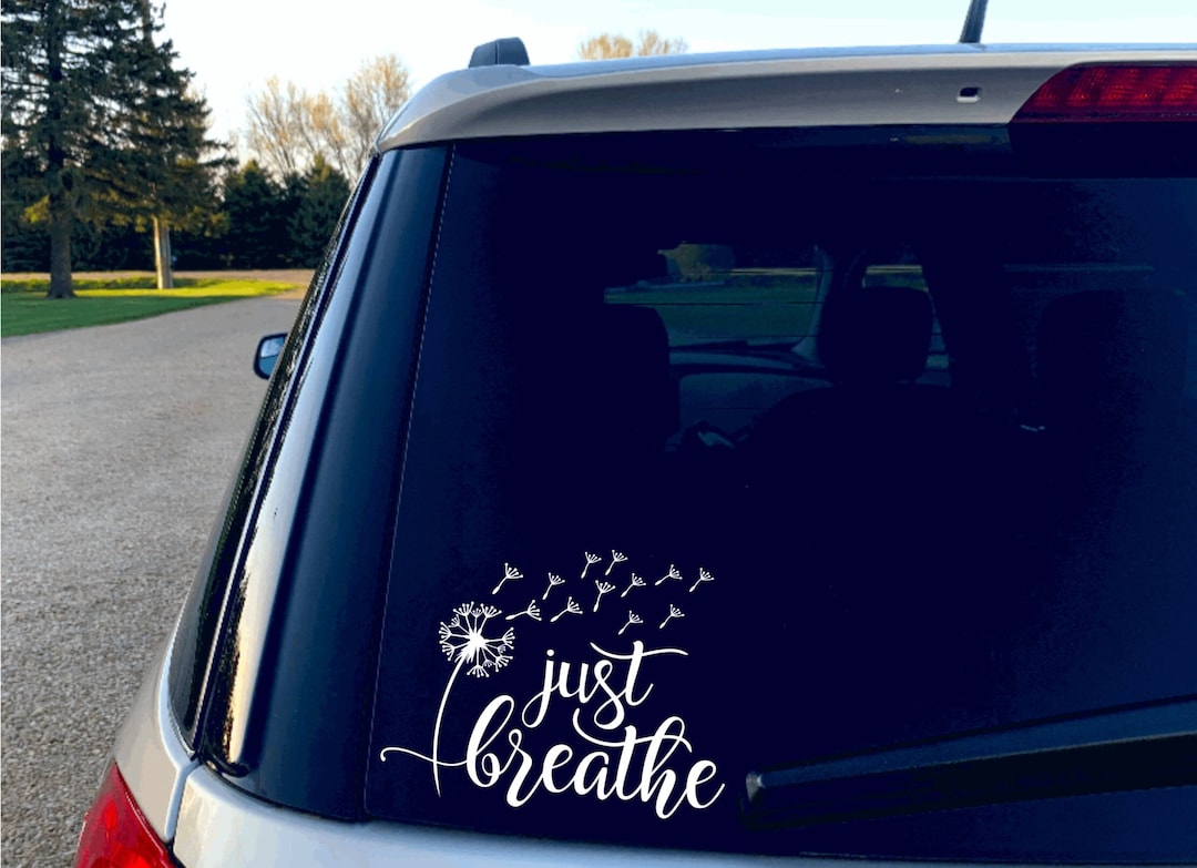 “Breathe” Bumper Sticker Decal – 10x3 Inch Vinyl Car Sticker, Weather-Resistant For Windows, Laptops, Tumblers & Gifts