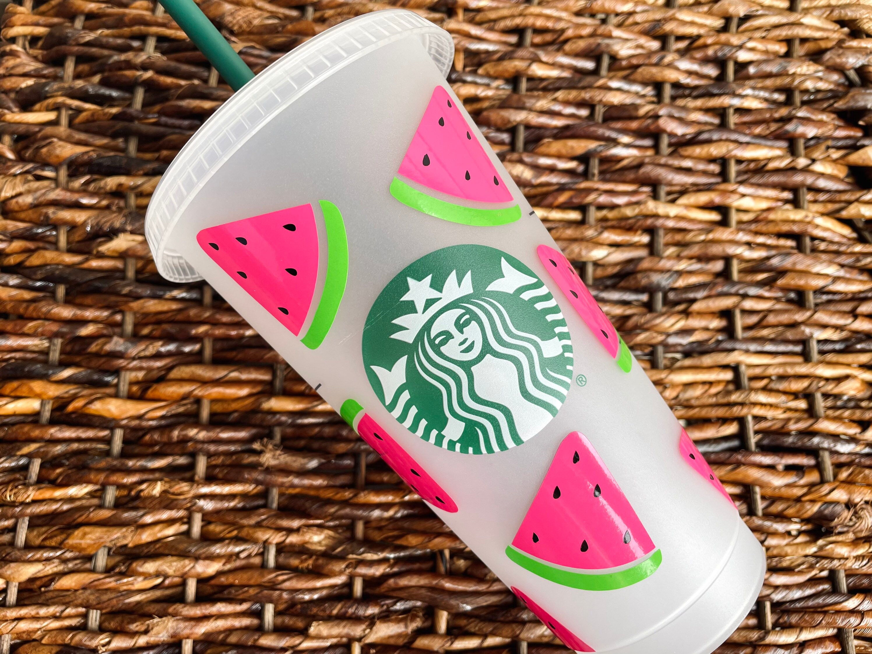 Watermelon Starbucks Cup Watermelon Cup Fruit Starbucks Cup Etsy