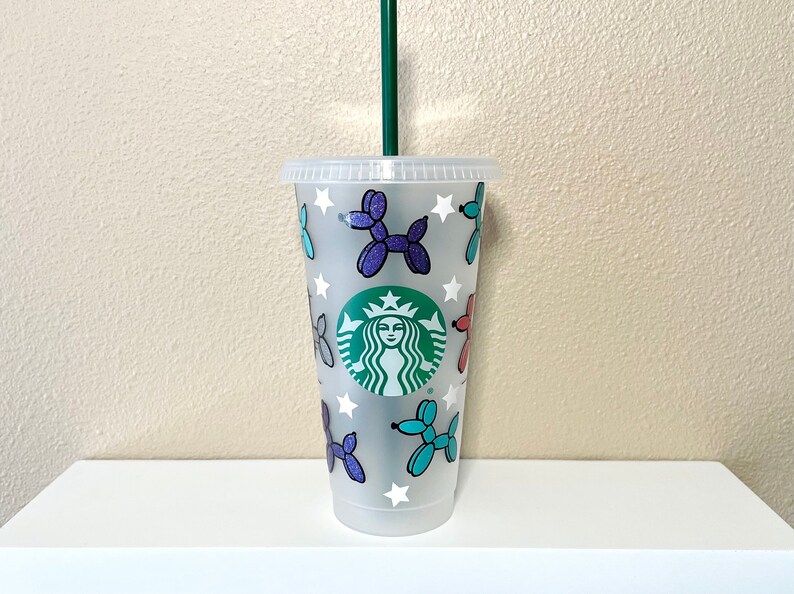 Balloon Dog Starbucks Cup, Balloon Dog Cup, Dog Starbucks Cup, Personalized Starbucks Cup, Balloon Animals Gift, Personalized Gift for Her Bild 1