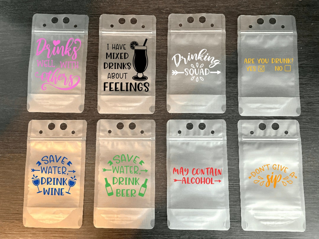 Adult Drink Pouches With Straw, Adult Beverage Pouch, Bridesmaid Booze