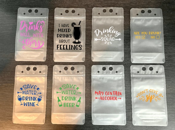 Adult Drink Pouches With Straw, Adult Beverage Pouch, Bridesmaid