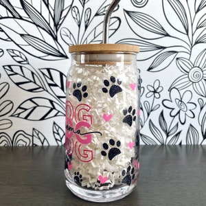 Dog Mama Cup, Dog Mom Glass Cup, Dog Glass Can, Dog Mom Iced Coffee Cup, Dog Mom Mug, Dog Mom Tumbler, Gift for Dog Lover Cup, Dog Mom Gift afbeelding 3