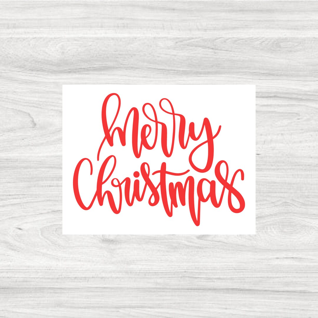 Merry Christmas Vinyl Decal Sticker, Christmas Ornament Decal