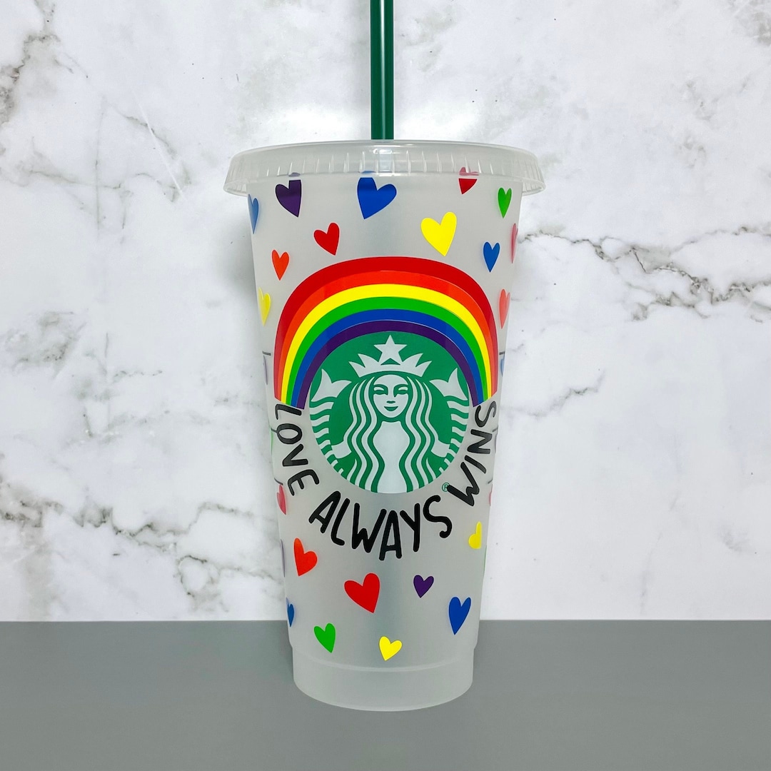 Hearts Pride Starbucks Cup LGBTQ Starbucks Cup Love is Love Etsy