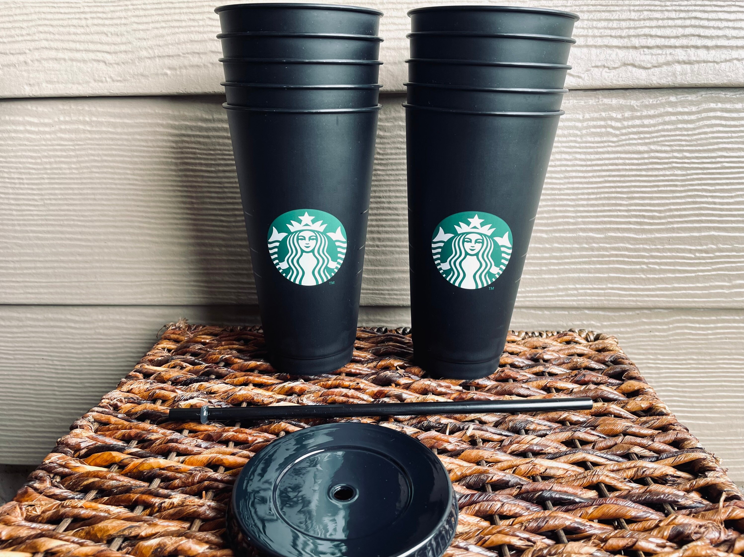 STARBUCKS Black Recycled Coffee Cup 12oz / 354ml Tall