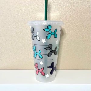 Balloon Dog Starbucks Cup, Balloon Dog Cup, Dog Starbucks Cup, Personalized Starbucks Cup, Balloon Animals Gift, Personalized Gift for Her image 4